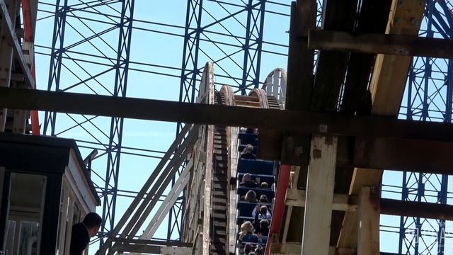 Big Dipper - 4K UHD Off-Ride - Blackpool Pleasure Beach - 1923 Classic wooden Roller Coaster смотреть онлайн