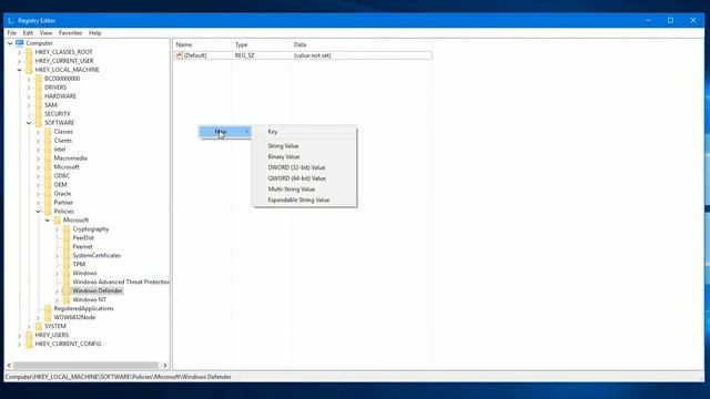 Windows 10: How to permanently disable Windows Defender using registry editor. смотреть онлайн