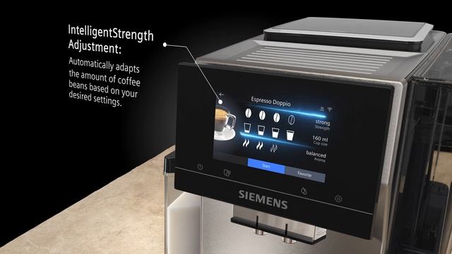 Siemens fully automatic espresso machine EQ.700: intelligentStrength Adjustment смотреть онлайн