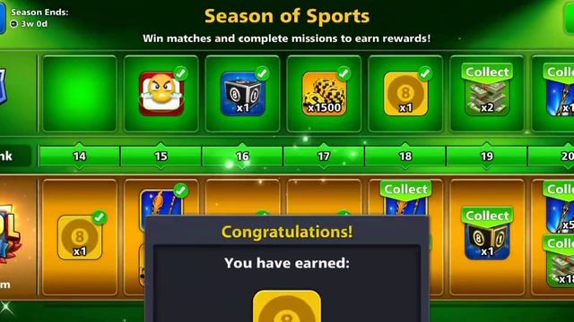 8 ball pool Season of Sports Pool Pass Max(Victory Flame + Trophy) Cue Reward Collections смотреть онлайн