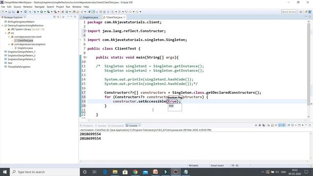 How to destroy Singleton using Reflection ? || Java Design Pattern смотреть онлайн
