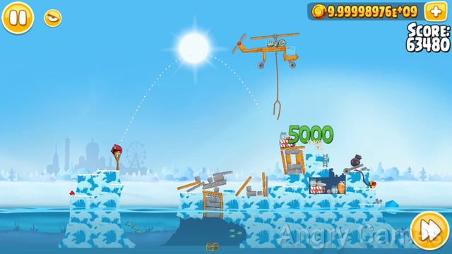 Angry Birds Seasons 3 Stars On Finn Ice 4 Level смотреть онлайн