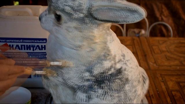 DIY. Как отреставрировать садовую фигурку из гипса. смотреть онлайн