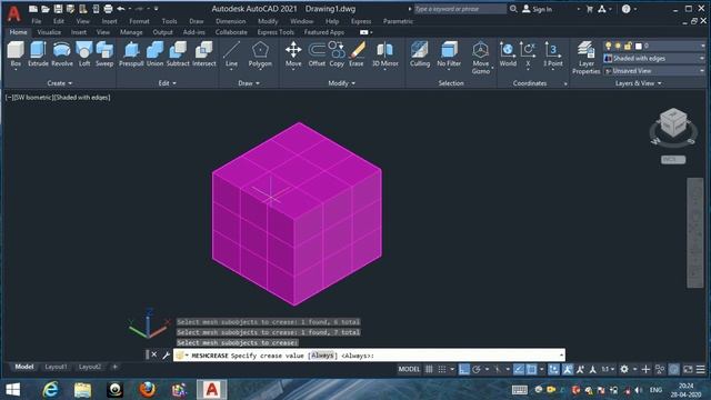 Add Crease!!Remove Crease autocad 2021 3d смотреть онлайн