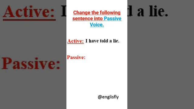 I have told a lie.Change the voice | Voice in English grammar @englisfly смотреть онлайн