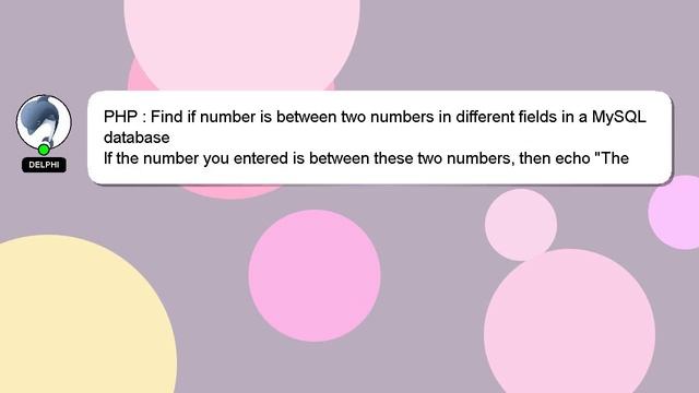 PHP : Find if number is between two numbers in different fields in a MySQL database смотреть онлайн