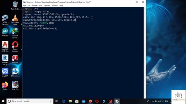How to draw shapes and add text to an image using OpenCV ? | OpenCV 8th video. смотреть онлайн