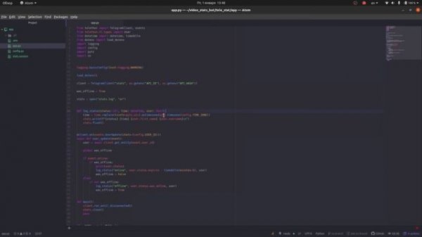 Бот для слежки за пользователями | Сбор данных | Python Project #2