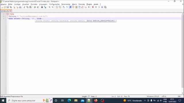 PHP Módulo 2: Aula #13 - strstr, stristr смотреть онлайн