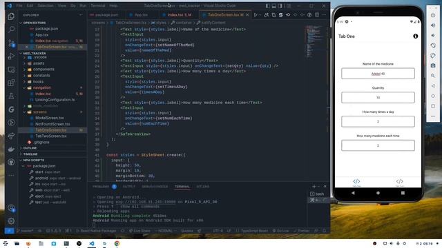 React Native App | Live Coding Style Video | Med Tracker | Part 5 | Style the button and text input смотреть онлайн