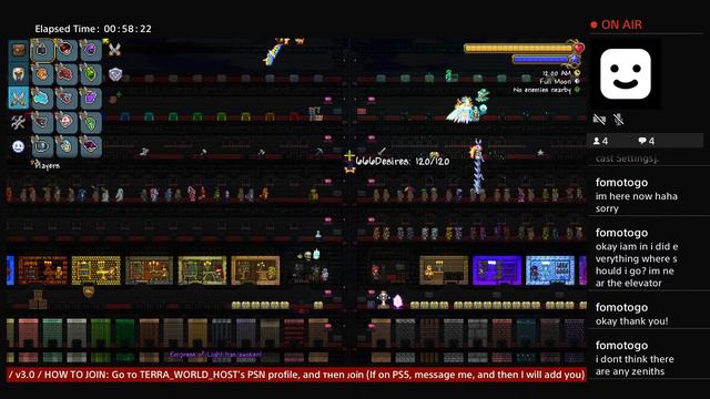 / PS4 / Terraria Ultimate All Items World / 24/7 / смотреть онлайн