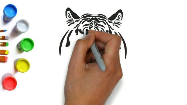 How to draw a tiger symbol of 2022, Как нарисовать тигра символ 2022 года для детей Drawing for kid смотреть онлайн