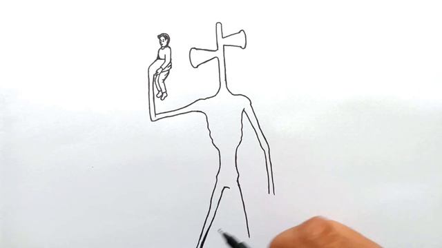 Drawing Siren Head horror \ Learn drawing \ drawing tutorial. смотреть онлайн