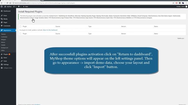 MyShop theme for Wordpress Woocommerce web application - Installation video manual -Тема MyShop для смотреть онлайн