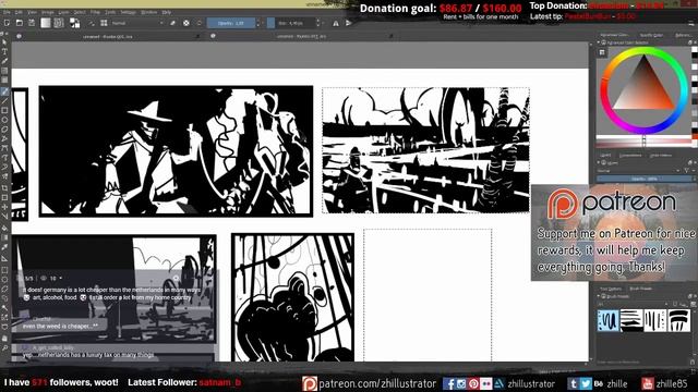Timelapse - Stream 037 - Black and white thumbnail sketching in Krita (6x speed) смотреть онлайн