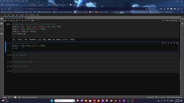 Python lists - Combining with plus operator and extend function смотреть онлайн