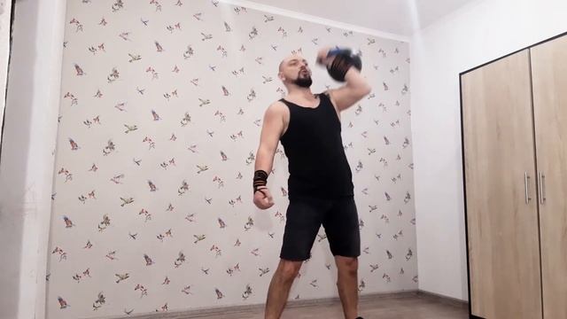 Простая тренировка с гирей дома | у меня новинка - гиря 24кг смотреть онлайн