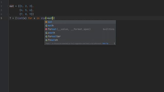 Transpose of a Matrix using One Line of Code | Python | 2022 | #matrix #python #oneliner смотреть онлайн
