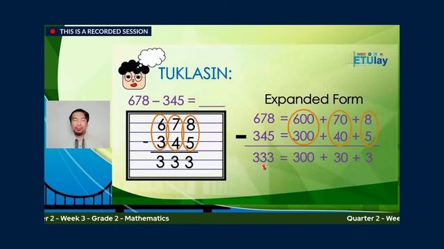 ETULAY MATH 2 Q2 WEEK 3: Subtracting Mentally 3-Digit Number By Tens And By Hundreds