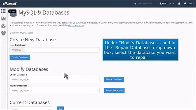 How to repair a MySQL database in cPanel - ISPAZE.COM смотреть онлайн