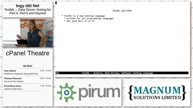 Day 2: cPanel Theatre: Ingy dot Net - TestML Data Driven Testing for Perl 5, Perl 6 and Beyond смотреть онлайн