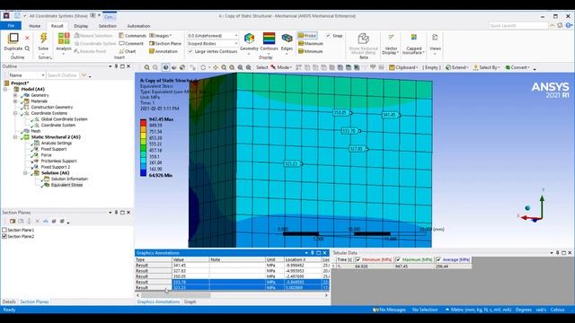 Viewing Results on a Section Plane in Ansys Mechanical 2021 R1 смотреть онлайн