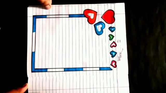 Heart||Notebook border designs| rulled paper border designs handmade| simple border designs on pape смотреть онлайн