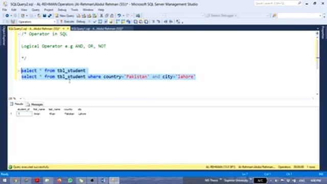 Operators in SQL смотреть онлайн