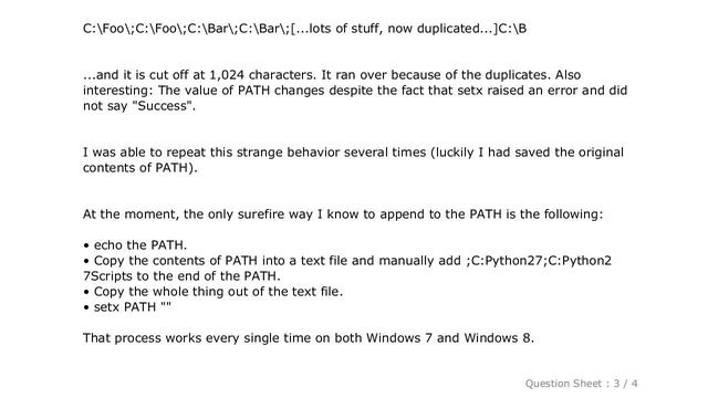 Windows : How do I add to the Windows PATH variable using setx? Having weird problems смотреть онлайн