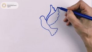 Голубь мира - как нарисовать пошагово