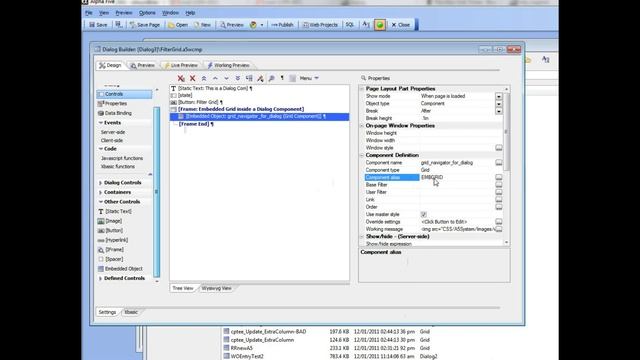 V11 Embedding a Grid Component Inside a Dialog Component, Executing Methods on the Grid Part 1 смотреть онлайн