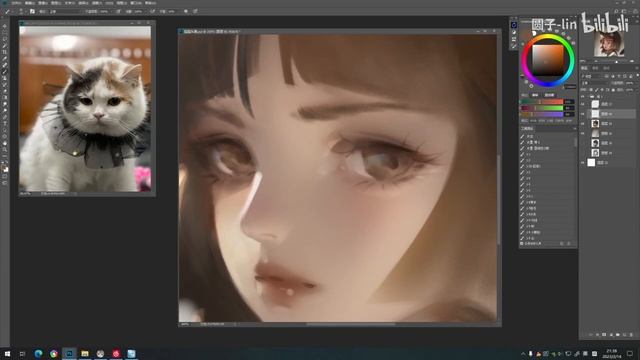 Digital Painting 2.14 Cat avatar live screen | Real time - Yuanyuan Wang смотреть онлайн
