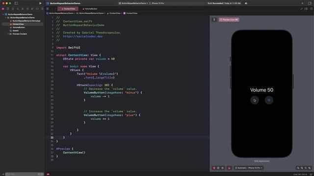 The ButtonRepeatBehavior View Modifier in SwiftUI смотреть онлайн