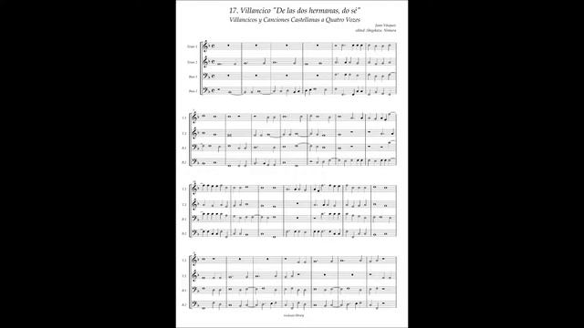 J.Vasquez, Villancicos y Canciones a4 No.17 "De las dos hermanas, do sé" смотреть онлайн