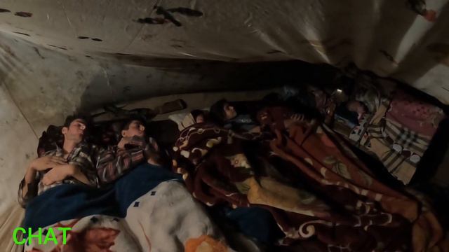 Nomadic Family Working In The Field And Sleeping In The Mountains