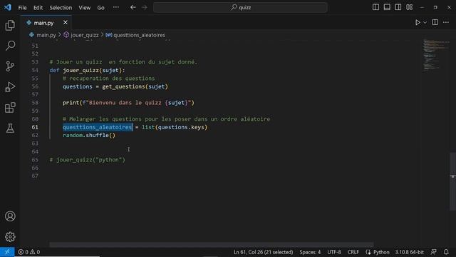 #10 Python Pour Tous - Création d'un jeu de quizz смотреть онлайн