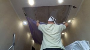 Натяжной потолок на гипсокартонный короб. Разметка и монтаж.