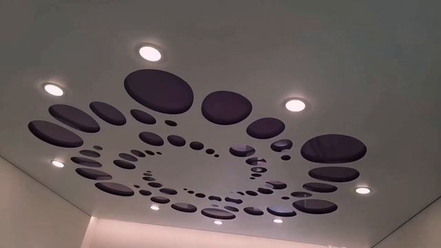 3D натяжной потолок - перфорация. Скрытый карниз в натяжном потолке с подсветкой. Световые линии. смотреть онлайн