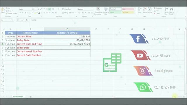 Excel Date And Time Functions ▶ Keyboard Shortcut For Date In Excel Popular Video | الدرس الثالث ج1 смотреть онлайн