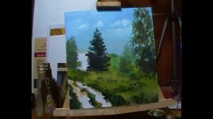 Солнечный день. Пейзаж маслом.