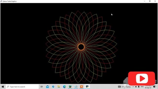 create sunflower with python turtle #python #youtube #turtle #viral смотреть онлайн