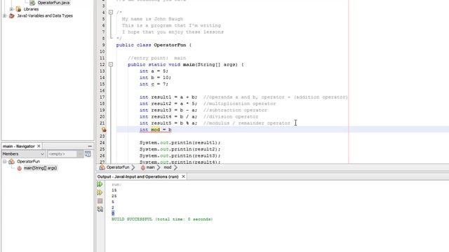 Java 1 - Lesson 2: Comments, User Input, and Arithmetic Operations смотреть онлайн