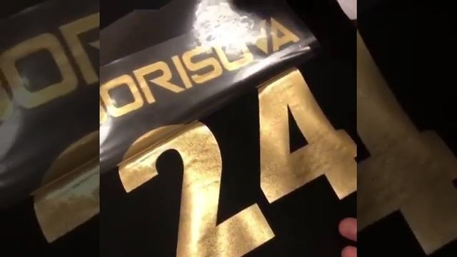 Плёнка для одежды PROFI FLEX FOIL Gold (Фольга) - пример на чёрной футболке смотреть онлайн