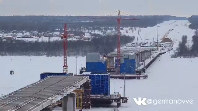 Таймлапс строительства Архангельского моста в Череповце смотреть онлайн