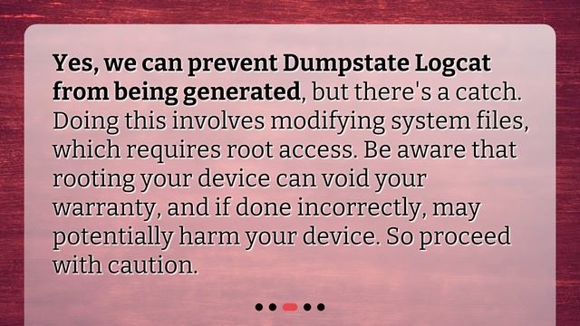 Preventing Dumpstate Logcat Generation смотреть онлайн