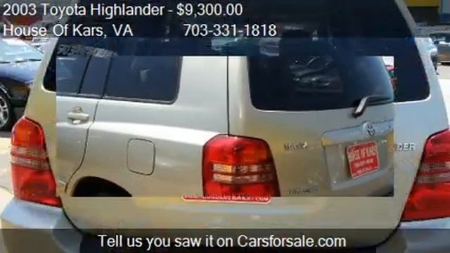 2003 Toyota Highlander V6 4WD - For Sale In Manassas, VA 201