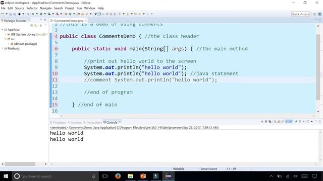 Java Comments - Single Line Block Style and Javadoc Comment By Example - Java Tutorial - Appficial смотреть онлайн