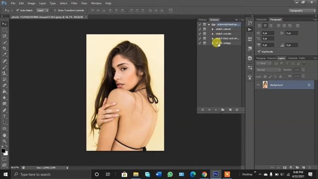 How to convert you Image into A Pencil Sketch in Photoshop |Photoshop Pencil Sketch effect| смотреть онлайн