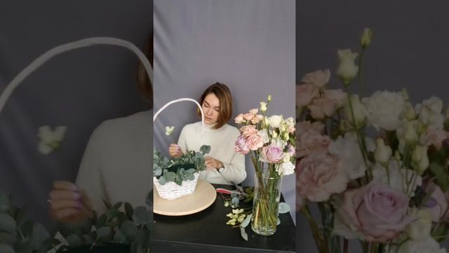 Мастер-класс. Флористическая губка. Композиция в корзине. Шелк. смотреть онлайн