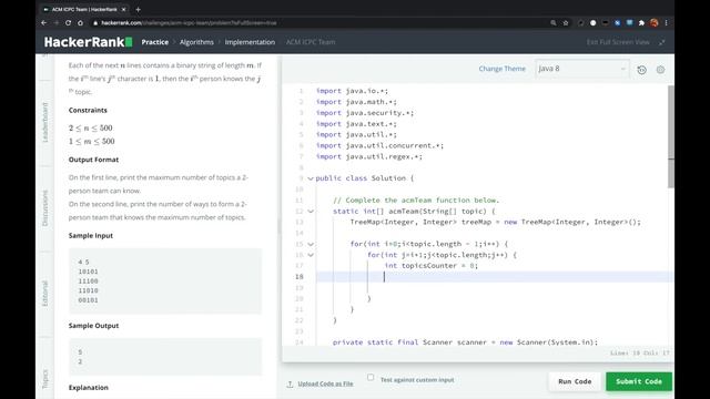 HackerRank - ACM ICPC Team смотреть онлайн